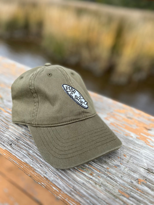 Cloth Strap Back - Patch Hat - Olive Green