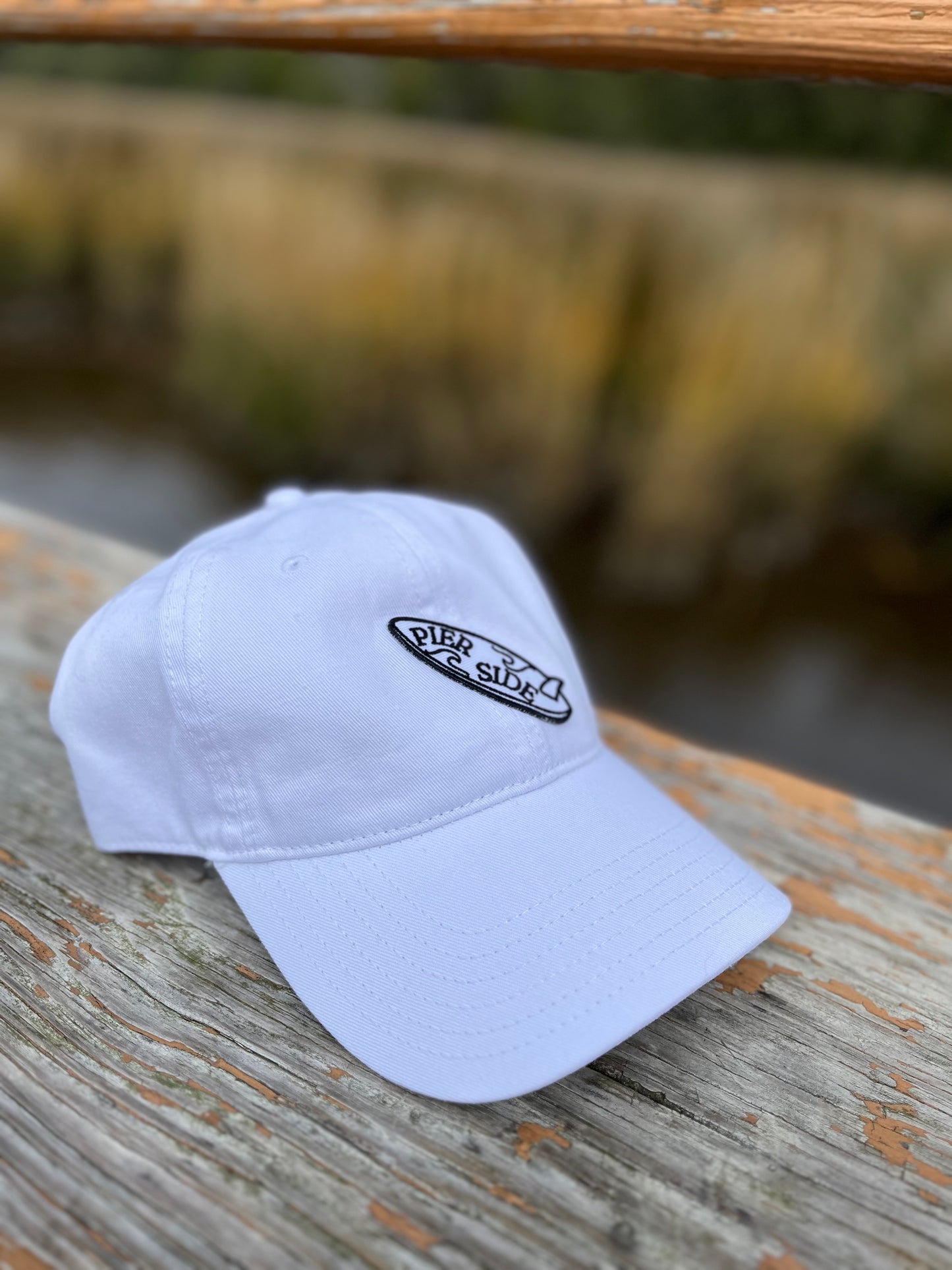 Cloth Strap Back - Patch Hat - White