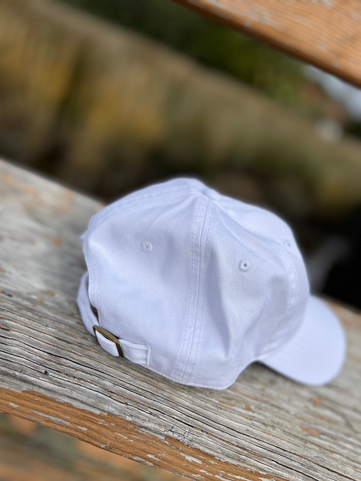 Cloth Strap Back - Patch Hat - White